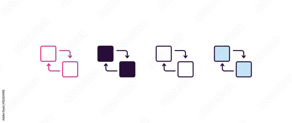 Aufkleber replacement gradient, line, filled, colored icon. editable vector from ai and tech concept. four dif
