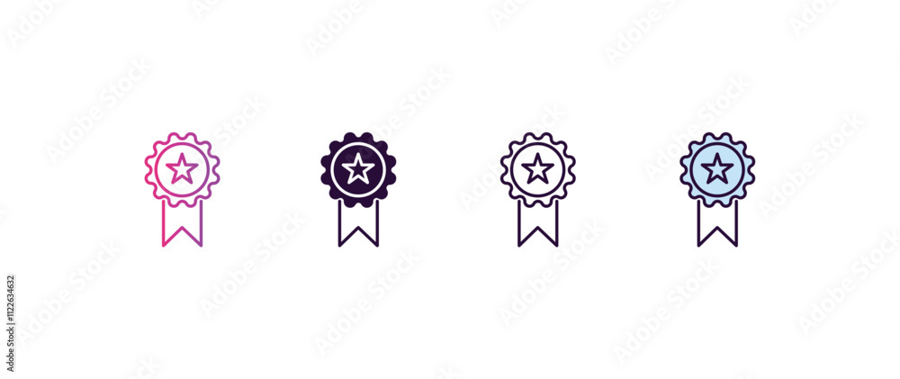 Poster recognition gradient, line, filled, colored icon. editable vector from ai and tech concept. four dif