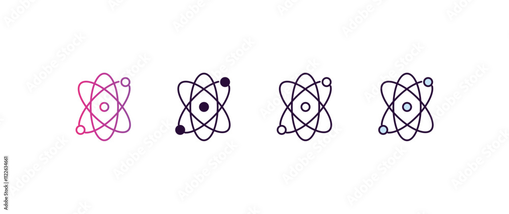 Poster science gradient, line, filled, colored icon. editable vector from ai and tech concept. four differe