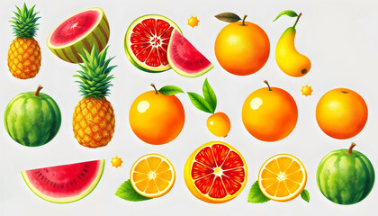 tropical fruit icons