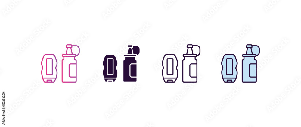 Poster condiment gradient, line, filled, colored icon. editable vector from food concept. four different st