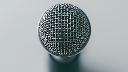 Close-Up View of a Professional Microphone on a Light Background