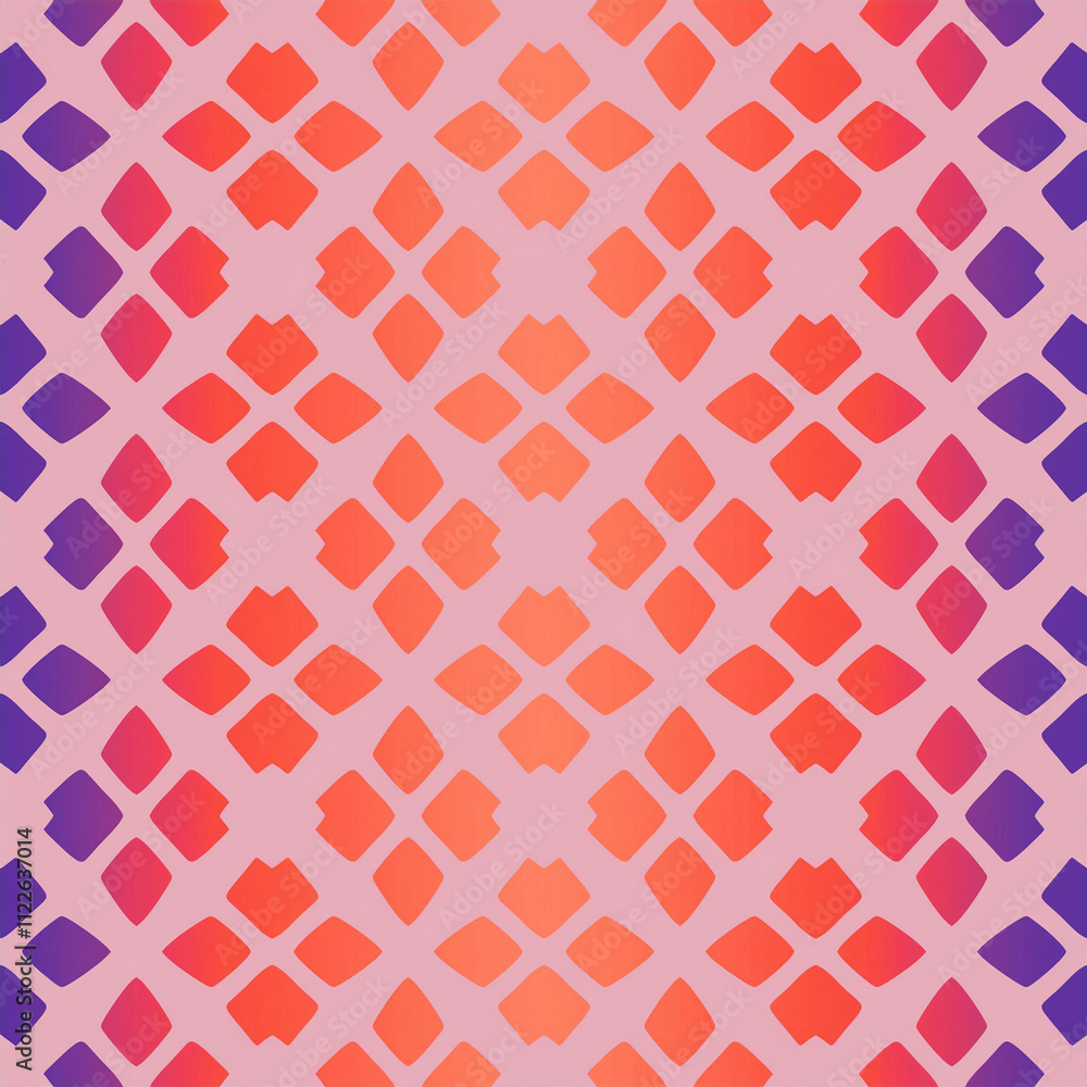 Poster rounded rhombus grid seamless pattern trend aesthetic abstract background. apparel design cool texti