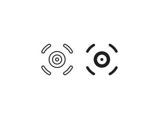 Gun target icon, Target icon outline vector on white background