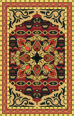 Persian carpet, yellow carpet, fabric for room interior decoration