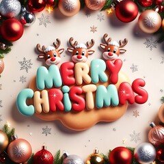 Naklejka premium merry christmas text logo