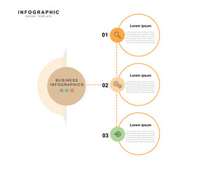 Business infographic template. 3 Step timeline journey. Process diagram, 3 options on white background