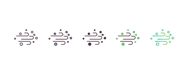 sand storms gradient, line, filled, colored icon. editable vector from weather concept. four different style sand storms icon isolated on white background