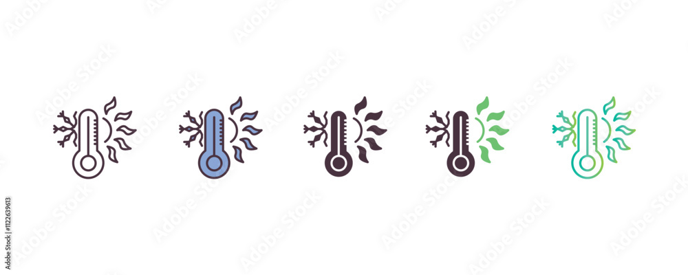 Aufkleber temperature gradient, line, filled, colored icon. editable vector from weather concept. four differe