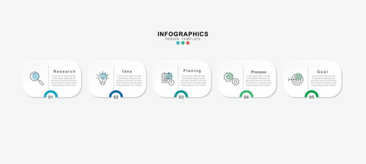infographic template. 5 Step timeline journey, calendar Flat simple infographics design template. presentation graph