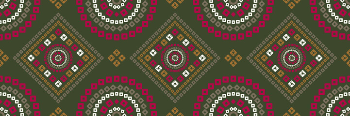 seamless Bandhani design olive green traditional background pattern, Bandhani seamless pattern print