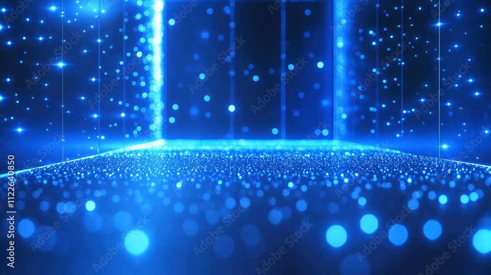 Poster abstract light effect blue texture wallpaper 3d rendering. perfect for concepts in technology, data 