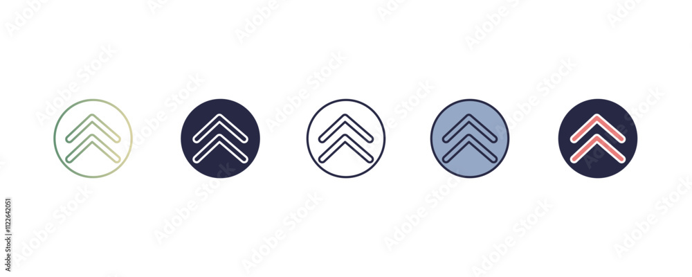 Poster undulating arrow gradient, line, filled, colored icon. editable vector from user interface concept. 