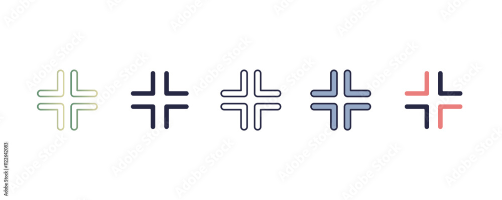Poster swirly arrow gradient, line, filled, colored icon. editable vector from user interface concept. four