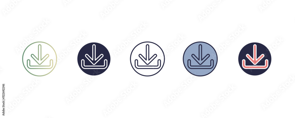 Poster curved up arrow gradient, line, filled, colored icon. editable vector from user interface concept. f