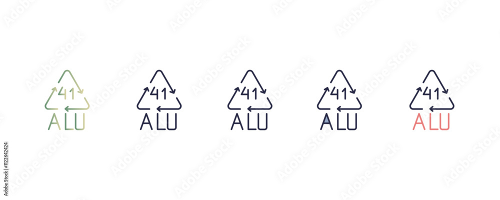 Poster three arrows gradient, line, filled, colored icon. editable vector from user interface concept. four
