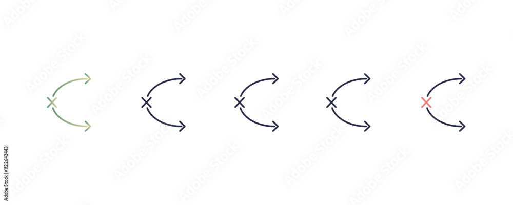 Poster stream gradient, line, filled, colored icon. editable vector from user interface concept. four diffe