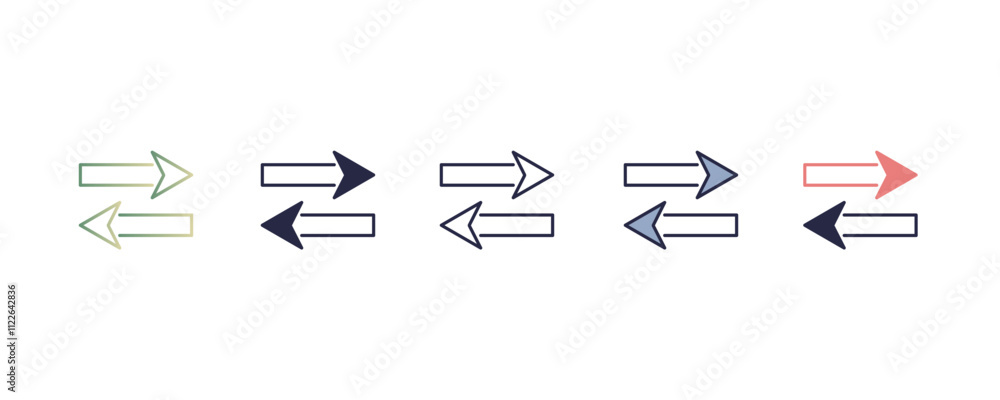 Poster two ways gradient, line, filled, colored icon. editable vector from traffic signs concept. four diff