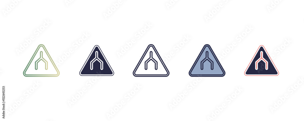 Poster end of way sign gradient, line, filled, colored icon. editable vector from traffic signs concept. fo