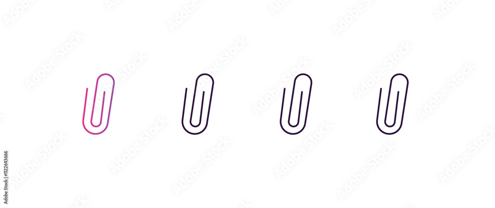 Poster attached gradient, line, filled, colored icon. editable vector from tools concept. four different st