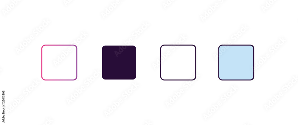 Poster basic square gradient, line, filled, colored icon. editable vector from tools concept. four differen
