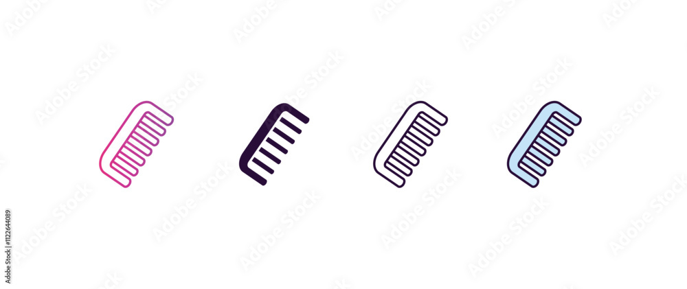 Poster combs gradient, line, filled, colored icon. editable vector from tools concept. four different style