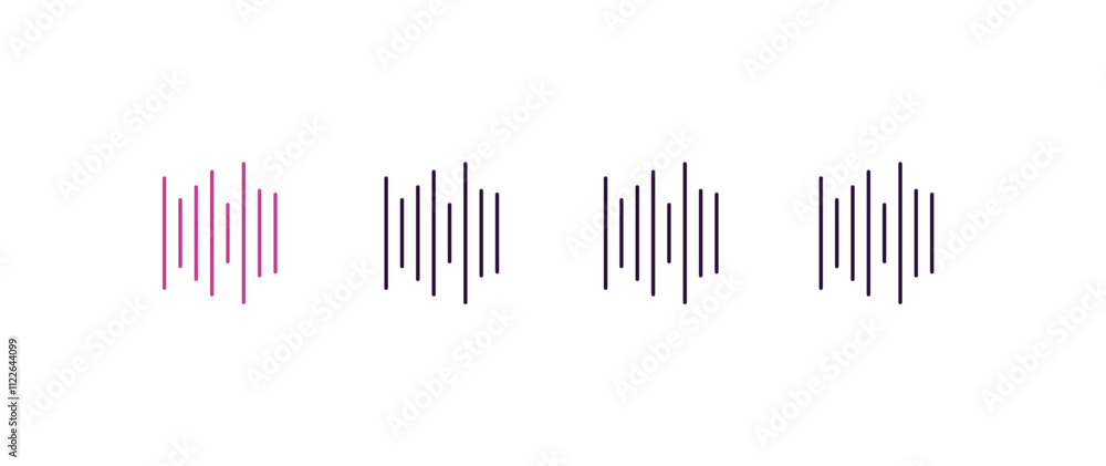 Poster sound wave bars gradient, line, filled, colored icon. editable vector from tools concept. four diffe