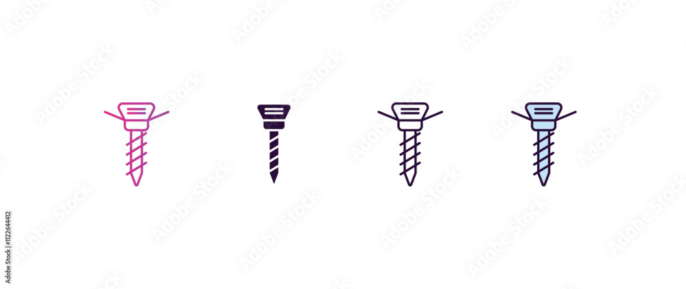 Poster auger gradient, line, filled, colored icon. editable vector from tools concept. four different style