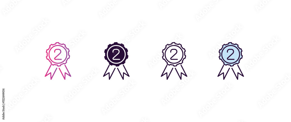 Poster second gradient, line, filled, colored icon. editable vector from tools concept. four different styl