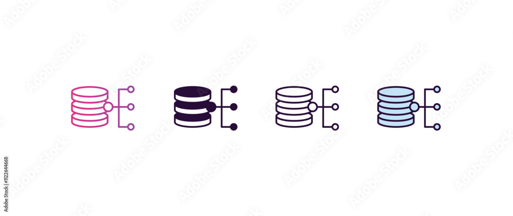Poster data architecture gradient, line, filled, colored icon. editable vector from technology concept. fou