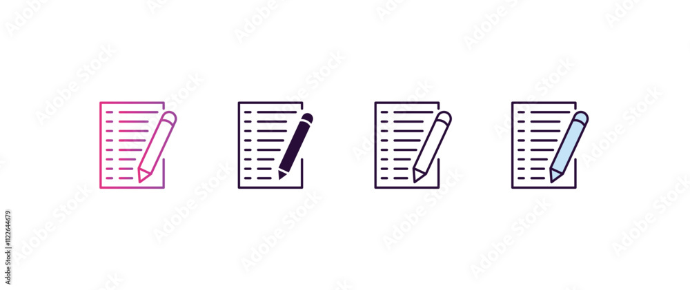 Aufkleber declarations gradient, line, filled, colored icon. editable vector from technology concept. four dif