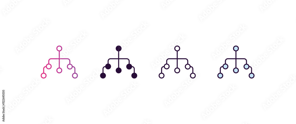 Poster user flow gradient, line, filled, colored icon. editable vector from technology concept. four differ