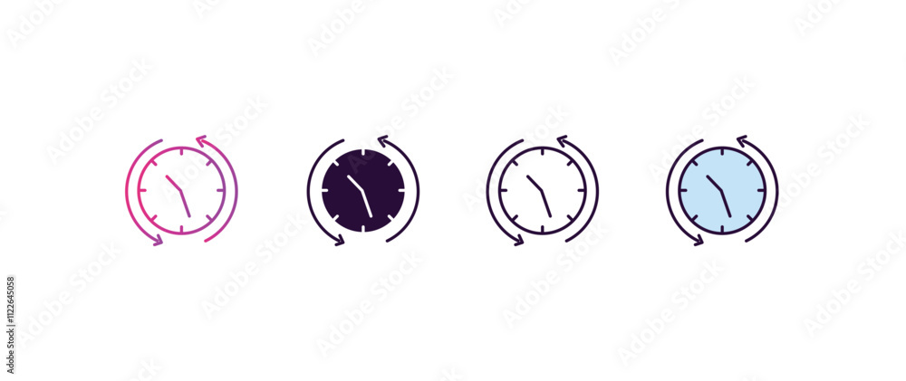 Poster uptime and downtime gradient, line, filled, colored icon. editable vector from technology concept. f
