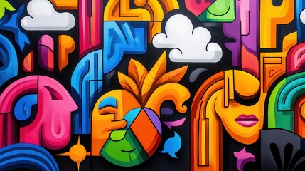 Obraz premium Street art mural showcasing the evolution of tax policy, merging public culture with financial governance