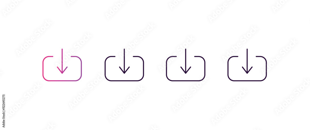 Poster receive gradient, line, filled, colored icon. editable vector from technology concept. four differen