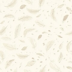Fototapeta premium Elegant Beige Feather Pattern Seamless Texture Background