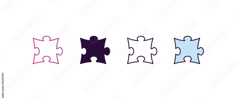 Poster addon gradient, line, filled, colored icon. editable vector from programming concept. four different