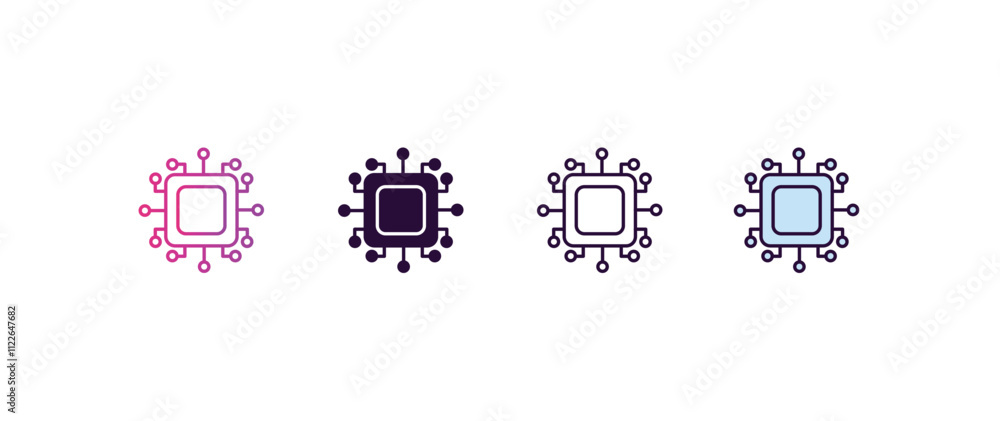 Aufkleber hardware gradient, line, filled, colored icon. editable vector from programming concept. four differ