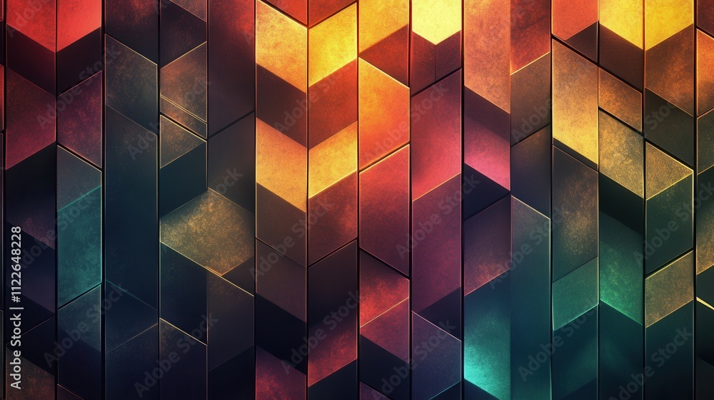 Poster abstract geometric background with vibrant colorful patterns