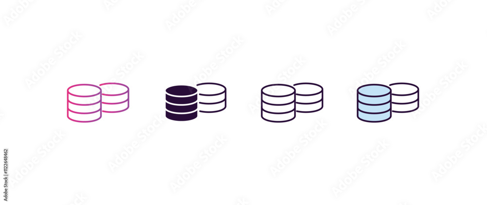 Poster data storage gradient, line, filled, colored icon. editable vector from programming concept. four di