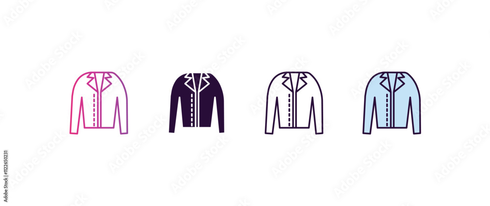Poster jacket with buttons gradient, line, filled, colored icon. editable vector from fashion concept. four