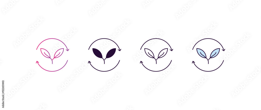Poster crop rotation gradient, line, filled, colored icon. editable vector from farming and gardening conce