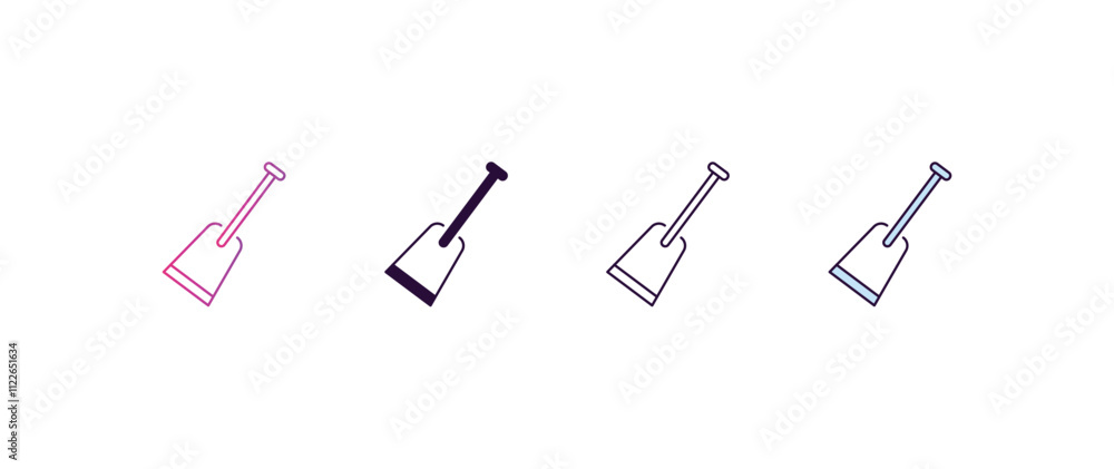 Poster digging bar gradient, line, filled, colored icon. editable vector from farming and gardening concept