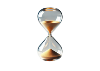 Hourglass with sand on a transparent background