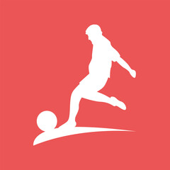 Silhouette of a Player Kicking Soccer Ball