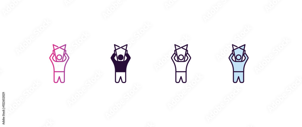 Poster puppet show gradient, line, filled, colored icon. editable vector from entertainment concept. four d