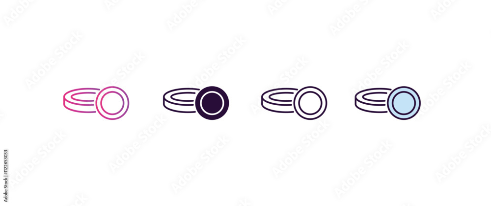 Poster token gradient, line, filled, colored icon. editable vector from entertainment concept. four differe