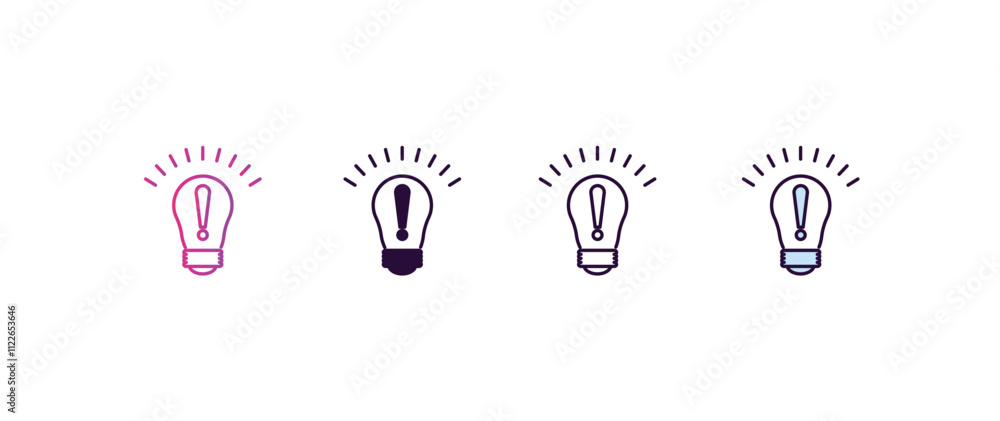 Poster having an idea gradient, line, filled, colored icon. editable vector from education concept. four di