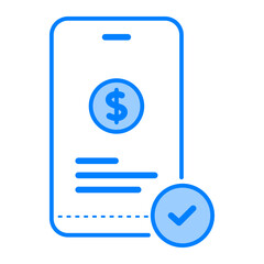 Mobile banking icon. mobile banking, payment, transaction, transfer, finance, money, business, bank, smartphone, shopping. Vector icon illustration