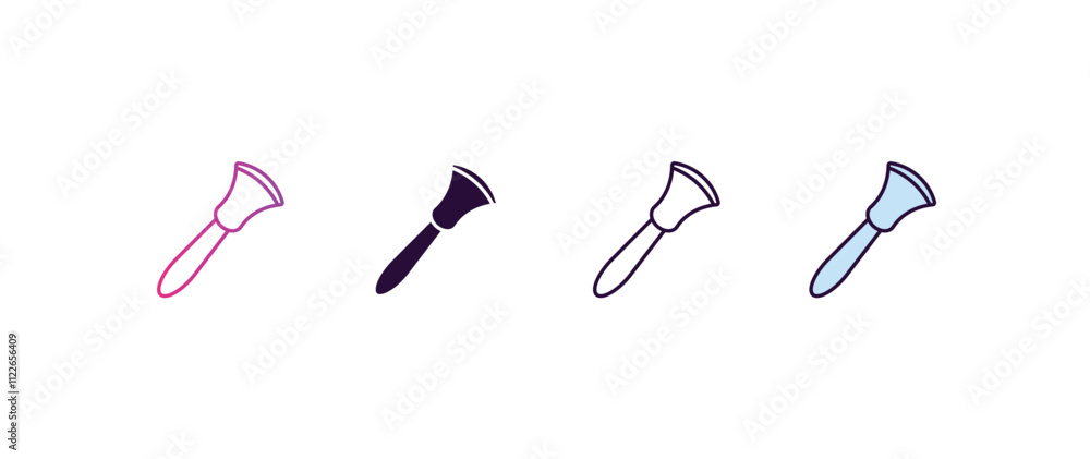 Poster scraping gradient, line, filled, colored icon. editable vector from dentist concept. four different 